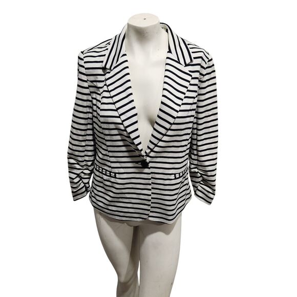 Christian Siriano Jackets & Blazers - Christian Siriano New York Striped Blazer Womens SZ Med Polished Office Preppy